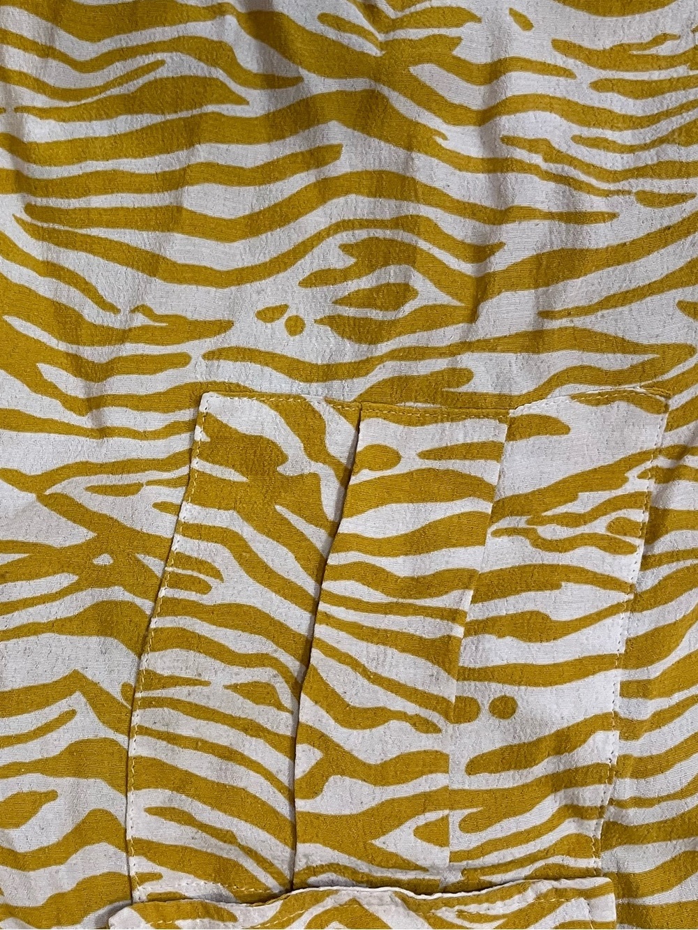 Anthropologie Maeve Mustard and White Zebra Print Top - Picture 4 of 4